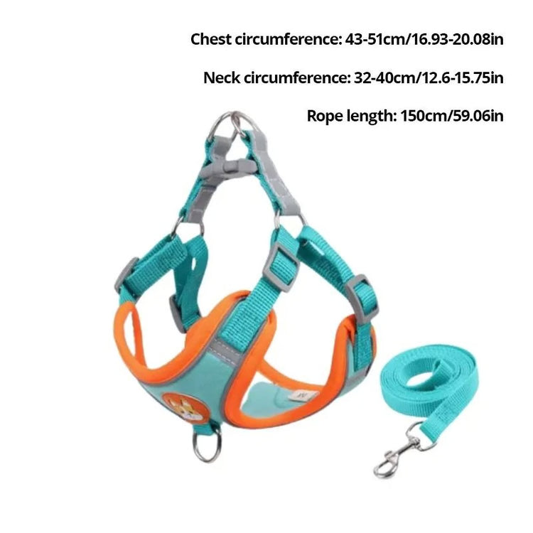 Adjustable No-Pull Reflective Dog Harness & Leash Set