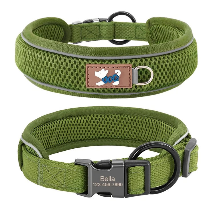 Personalized Reflective Mesh Dog Collar