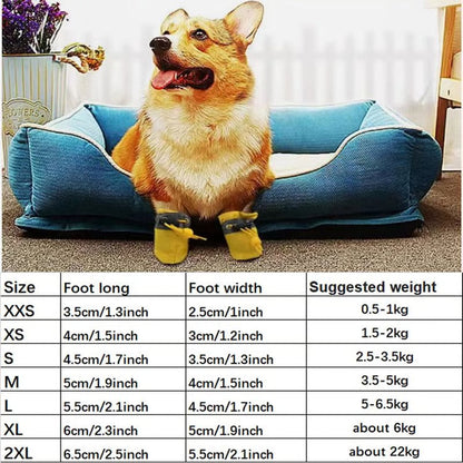 4 Piece Waterproof Anti Slip Dog and Cat Winter Boots Warm Velvet Pet Shoes