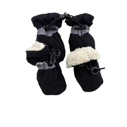 4 Piece Waterproof Anti Slip Dog and Cat Winter Boots Warm Velvet Pet Shoes