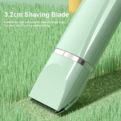 Cordless 4-in-1 Pet Grooming Kit with Low-Noise Clippers & Nail Grinder