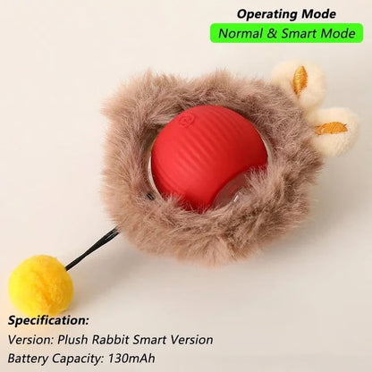 Automatic Rolling Pet Ball with Wagging Tail – Rechargeable Interactive Toy