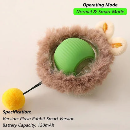 Automatic Rolling Pet Ball with Wagging Tail – Rechargeable Interactive Toy