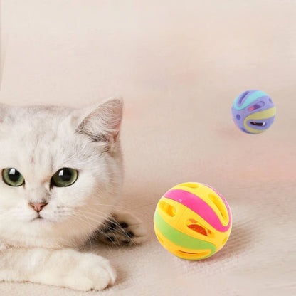Colorful Bell Ball Cat Toy Set for Active Indoor Cats