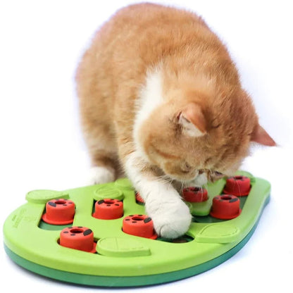 Interactive Cat Treat Puzzle Feeder & Scratch Board – Rainy Day Food Dispensing Enrichment Toy for