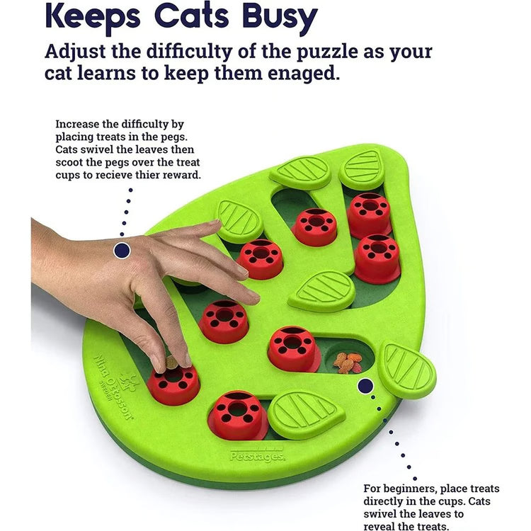 Interactive Cat Treat Puzzle Feeder & Scratch Board – Rainy Day Food Dispensing Enrichment Toy for