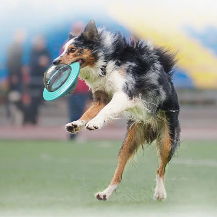 Chew Proof Flying Saucer Dog Toy, Unbreakable UFO Treat Dispenser, Wobble Ball Food Feeder for Powerful Chewers