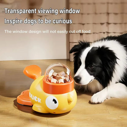 Yellow Duck Interactive Dog Treat Dispenser – Puzzle Slow Feeder Training Toy for Dogs