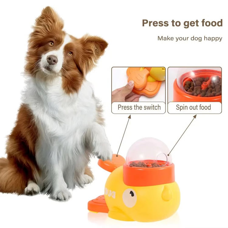Yellow Duck Interactive Dog Treat Dispenser – Puzzle Slow Feeder Training Toy for Dogs