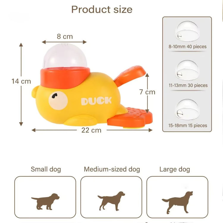 Yellow Duck Interactive Dog Treat Dispenser – Puzzle Slow Feeder Training Toy for Dogs