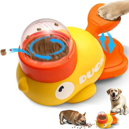 Yellow Duck Interactive Dog Treat Dispenser – Puzzle Slow Feeder Training Toy for Dogs