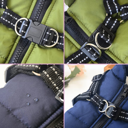 Dog Winter Coat With Built In Harness
