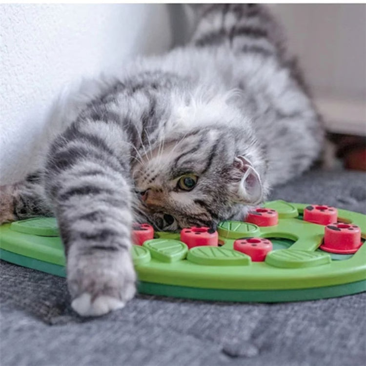 Interactive Cat Treat Puzzle Feeder & Scratch Board – Rainy Day Food Dispensing Enrichment Toy for
