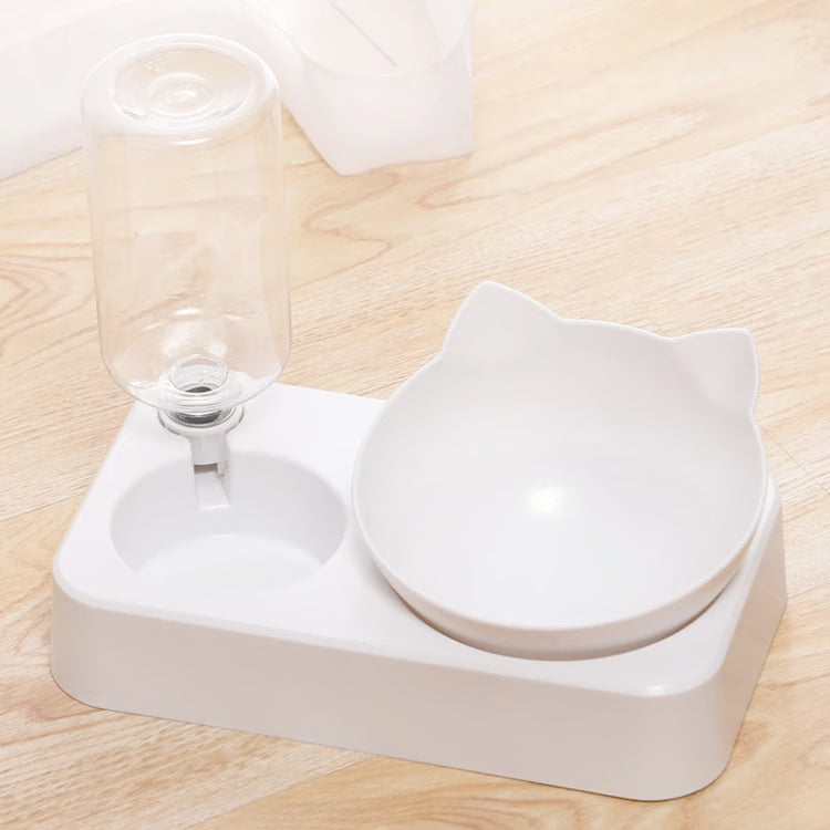Dog Cat Feeding Double Bowl
